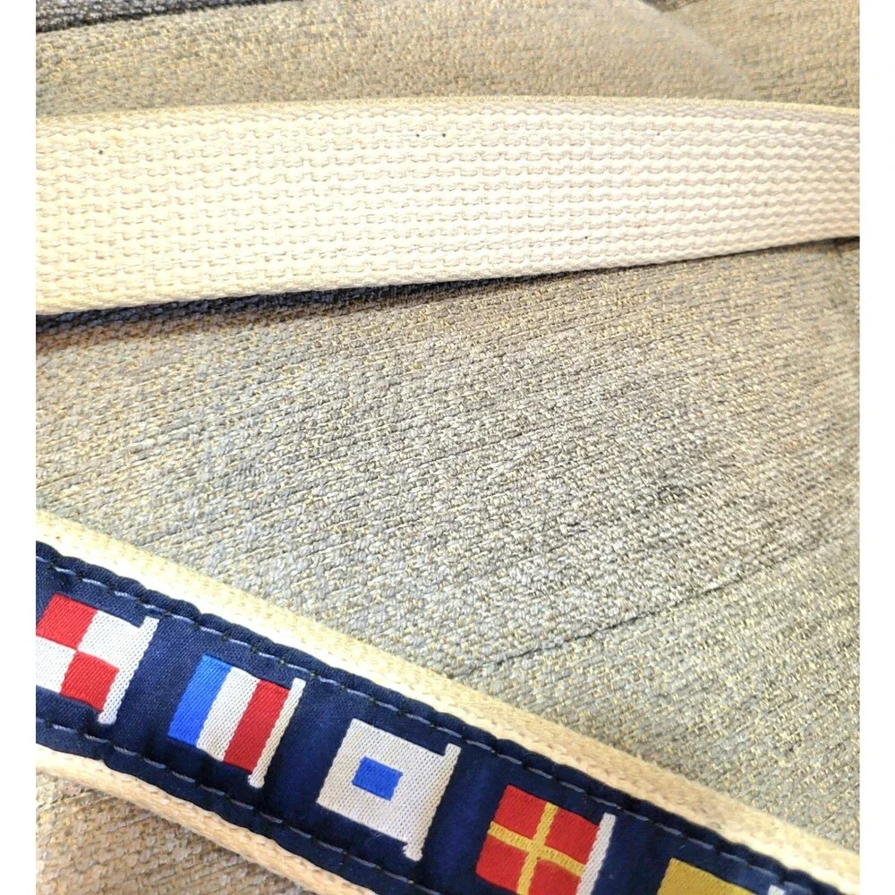 Men's Belt Zep Pro US Made Flags Navy Canvas Brass Buckle Dad Classic Size 42